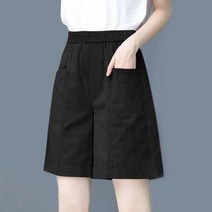 WZC 여성 여름 5부 반바지 순면 무지 허리밴딩 와이드 숏팬츠 빅사이즈 6가지 컬러
