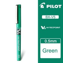 12 개/몫 도매 일본 파일럿 V5 액체 잉크 펜 0.5mm 7 색 BX-V5 표준 오피스 및 학교 문구, green