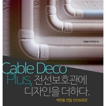 벽면용 연질 전선보호관 전선 몰딩 풀패키지 세트 (1P) 케이블데코 플러스 인테리어 전선몰딩 전기조명 전선쫄대, 스몰형 풀패키지 기본구성 흰색(+흰색캡)