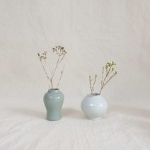 달항아리 백자 청자 미니 화병 도자기 인테리어 소품 오브제, 백자(달항아리)