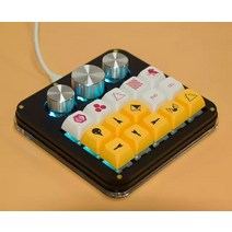 왼손 숫자 키보드 한손 메크로 업무용 대량등록 매크로 노브 15key + 3 노브 기계식 핫 스왑 디자이너 한 손으로 kepad da 통한, 검은색 RGB, 오테뮤 크리스탈