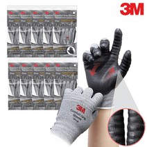 3M 컴포트그립 STOP 미끄럼방지 장갑 10개입 / Comfort Grip Anti Slip Safety Gloves 10pairs, S
