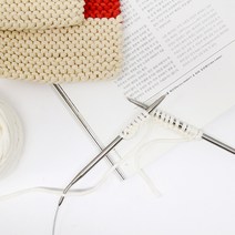 프리미엄 메탈 줄바늘 (돗바늘 포함) 무료도안증정 니뜨바늘 대바늘 줄바늘 메탈줄바늘 메탈대바늘 뜨개도구 뜨개바늘 바늘세트 뜨개바늘세트, 4.5mm