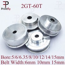 타이밍 풀리 동기 휠 치아 보어 오픈 벨트 너비 프린터, 60 톱니 보어 6.35mm, 벨트 너비 6mm에 적합, 1개