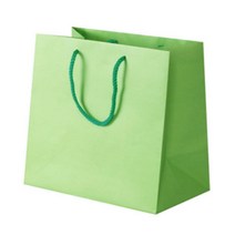 초록색 그린컬러 심플쇼핑백 무지종이가방 4p