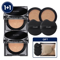 [NEW] 클리오 킬커버 더 뉴 파운웨어 쿠션 기획세트 2EA+(증정)퍼프 3매+하이드로메이크업스펀지(대), 3 리넨, 2 란제리