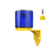 차량용경광등 싸이키경광등 태양광경광등 야광밴드 스위치가있는 비 방지 태양열 전원 경고 안전 신호 비상 교통 경보 램프 조명, 파란색 l 브래킷, 1개