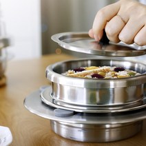 5분 누룽지가마솥밥 스텐 압력밥솥 1인용 인덕션 미니압력밥솥 계량컵+안전핀 포함, 스텐 뚜껑 1.2인전용