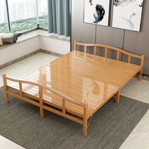 1인 간이 접이식 침대 공간활용 소파 썬 베드 이동식 벽침대 좁은방 손님용 캠핑 폴딩 대나무 더블 싱글 점심 휴식 낮잠 홈 행진 경제적 인 렌탈 하드 보드 대나무, 폭 150x197cm 길이탄화광판농후보강