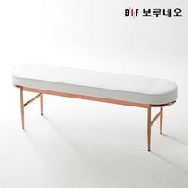 앳홈 제인 3인 식탁 벤치의자로즈골드 프레임, 화이트