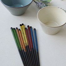 내구성좋은 로 제작된 라인넷 옻칠 젓가락 옷칠 우드 나무 컬러, 1개, 그린, 상품선택