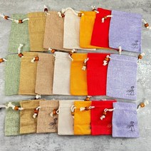 린넨 파우치 주머니 염주 복조리 스트링 다용도 가방 패브릭 이너백 연꽃 AM309