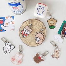 디아픽 12type 미니 아크릴 에어팟 버즈 키링 차키 열쇠 가방 장식 고리, 해바라기