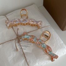 (당일배송)로지도이 자개 꽈베기 메탈 헤어 집게핀