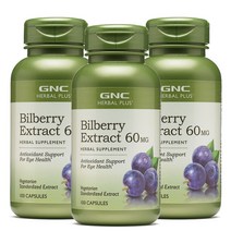 GNC 빌베리 60mg 100정 x 3 (총3개), 3개