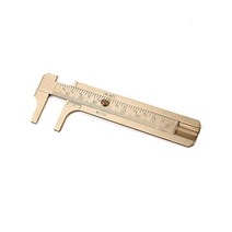 Daimay Retro Vernier 캘리퍼 구리 합금 미니 황동 슬라이딩 포켓 눈금자 금속 더블 스케일 보석 및 주얼리 부품 측정 비즈 와이어 기타 수리 80 mm / 3.15