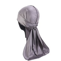 아랍모자남성 여성 솔리드 Durags Bandanna Turban 가발 해적 모자 Silky Headwear Headband