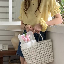 안녕릴리 여성 소프트 플레인 크런치 뮤트 니트 2040223RT