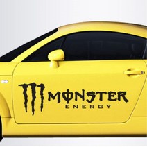 몬스터에너지 캠핑카 튜닝스티커 자동차용품 차량용데칼, 소형, 블랙