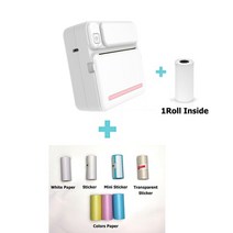 스티커인쇄기 라벨지인쇄 가격표 스티커 라벨기 휴대용 2d 프린터 모바일 사진 미니 열, 7롤이 들어있는 c19 핑크