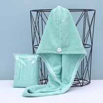 헤어 드라이 모자 헤어 트위스트 소프트 코랄 벨벳 타올 성인용 Bibulous 목욕 타올 가정용 섬유 욕실 제품, [05] Green