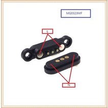 마그네틱 스프링 포고 핀 커넥터 1 쌍 3 극 피치 2.3 MM 스루 홀 PCB 마운트 수 암 프로브 전원 충전, [01] MG0323MF, 01 MG0323MF