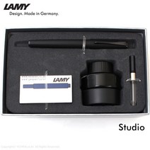 [라미] (무료각인+선물포장) 스튜디오 Lx 만년필 기트프세트/올블랙 066, 펜촉선택:EF-가는촉 / 병잉크선택:블루(30ml) / 카트리지선택:블랙1팩 / 각인서비스:각인안함, 상세 설명 참조