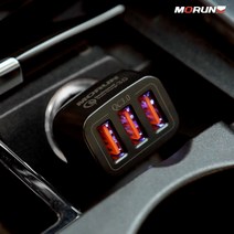 [충전기v23.0차량용퀵차지고속퀄컴] MORUN 퀄컴 퀵차지 3.0 트리플 차량용 고속 충전기, 단품