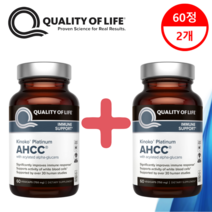 키노코 플래티넘 AHCC 750mg 표고버섯균사체 60X2병세트, 60정, 2개
