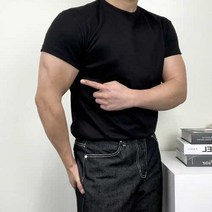 메이크롬 머슬핏 무지 반팔 티셔츠
