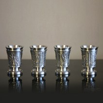 주석양주잔 이순신 술잔 바이어선물 한국적인선물, 4P세트