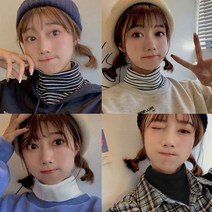 [KN128] 원플원 레이어드목티 하이엔드 페이크카라 목폴라 공갈목티 넥워머 넥카라 목토시
