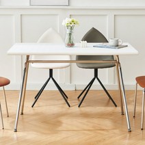 T4054 벤스 테이블 4인 원목 크롬 사각테이블 식탁 카페, 단품