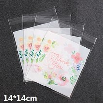 선물 포장 박스 100pcs 비닐 봉투 감사합니다 쿠키 사탕 가방 결혼식 생일 파티 가방 비스킷 베이킹 가방에 대 한 자체 접착, 14x14cm