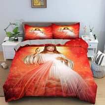 저렴한침구세트 예수님 이미지 침구 jesus christ bedding set soft microfiber