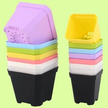 사각 플라스틱화분 책상용 실내용 화분 탁상용 공화분, 기본