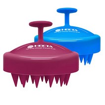 두피관리용 머리마사지기 HEETA 모발 성장을 위한 두피 마사지기 샴푸 브러시 2팩 실리콘이 포함된 스크러버 습식 및 건식 엉킴 제거기블랙 퍼플, [08] 로즈 레드 & 블루