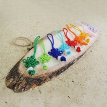 국화 매듭끈A 10개입 / 전통 매듭 장식 복주머니 노리개 장신구줄, 국화매듭 A 소, 초록