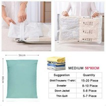 펌프가 필요 없음 진공 가방 공간 보호기 주최자 압축 진공 실러 보관 가방 담요 의류 퀼트 의류 여행