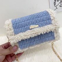 DIY 가방 bag 1344# 뜨개질 아이스바 메쉬백 여친 크로스백 완성품 증정 뉴타임즈 Z, 얼음 조항 옅 은 회색 재료 가방 (심 플) + 교육
