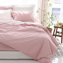 스코홈 바이오워싱 고밀도 순면 호텔식 이불커버 + 베개커버 세트