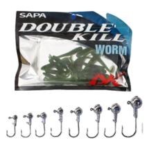 야광 볼락웜 웜 지그헤드 세트 갈치웜 야광웜 1.8인치 케이무라 소프트웜 피쉬웜 쉐드웜, A. 1/32온스 14P, 5. 진그린 20P