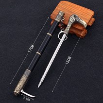 톤파 진압봉 호신 삼단 지팡이검 전술적자기방어스틱 합금 아연 무기 장난감 모델 길이 22cm scabbard 지팡이 소매 칼 장식 열쇠 고리 장식품 어린이 야외 장난감, 하얀색, 1개