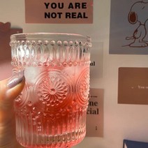 북유럽풍 빈티지 유리컵 원형 크리스탈 컵세트, 2개5