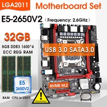 JINGSHA 마더 보드 LGA2011 E5 2650 V2 CPU 4pcs x 8GB = 32GB DDR3 1600Mhz ECC REG 메모리 세트 M-ATX 콤, 한개옵션0