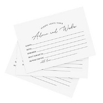 Bliss Collections Mad Libs 조언 및 소원 카드 새로운 미스터 앤 미세스 신랑 신부 신혼 부부 결혼식 피로연 장식 또는 암탉 파티에 완벽한 추가 4x6 50장, 현대 서예