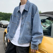 WAWAMOM(특허브랜드) 남성 크롭 데미지 청자켓 데님자켓 남자 청 카바 상의 오버핏 바람막이 아우터 BTS80v