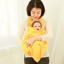 베이비꼬 앞치마형 아기 목욕타월 수건 국산제품, 옐로우
