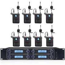 전문 uhf 무선 마이크 8 채널 핸드 헬드 마이크 라발리에 마이크 무대 성능 회의 마이크, 자주색