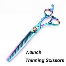 전문 반려동물 미용 가위 70 인치 숱치기용 가위 연마 도구 동물 이발, 7.0inch+Green  Thinning
